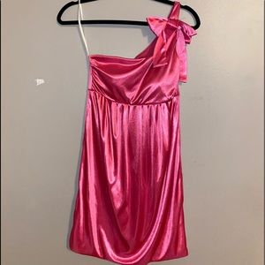 Pink one shoulder dress